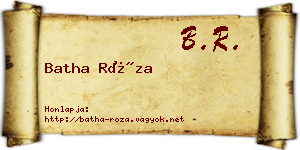 Batha Róza névjegykártya